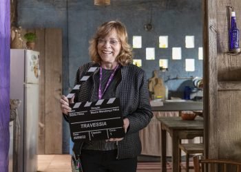 Gloria Perez no primeiro dia de gravação de ‘Travessia’, nos Estúdios Globo