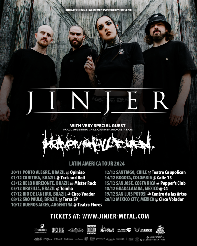 Jinjer anuncia turnê na América Latina com participação do Heaven Shall Burn