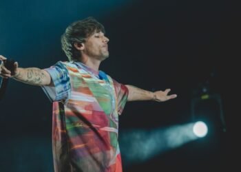 Louis Tomlinson durante show no Allianz Parque em São Paulo | Foto: Move Concerts/Divulgação