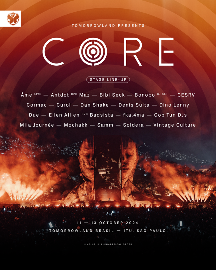 Confira o line-up do palco Core do Tomorrowland Brasil 2024