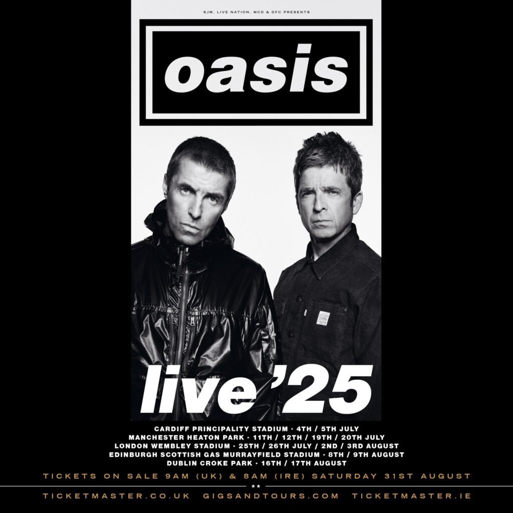 Oasis retorna em 2025 com shows no Reino Unido e Irlanda