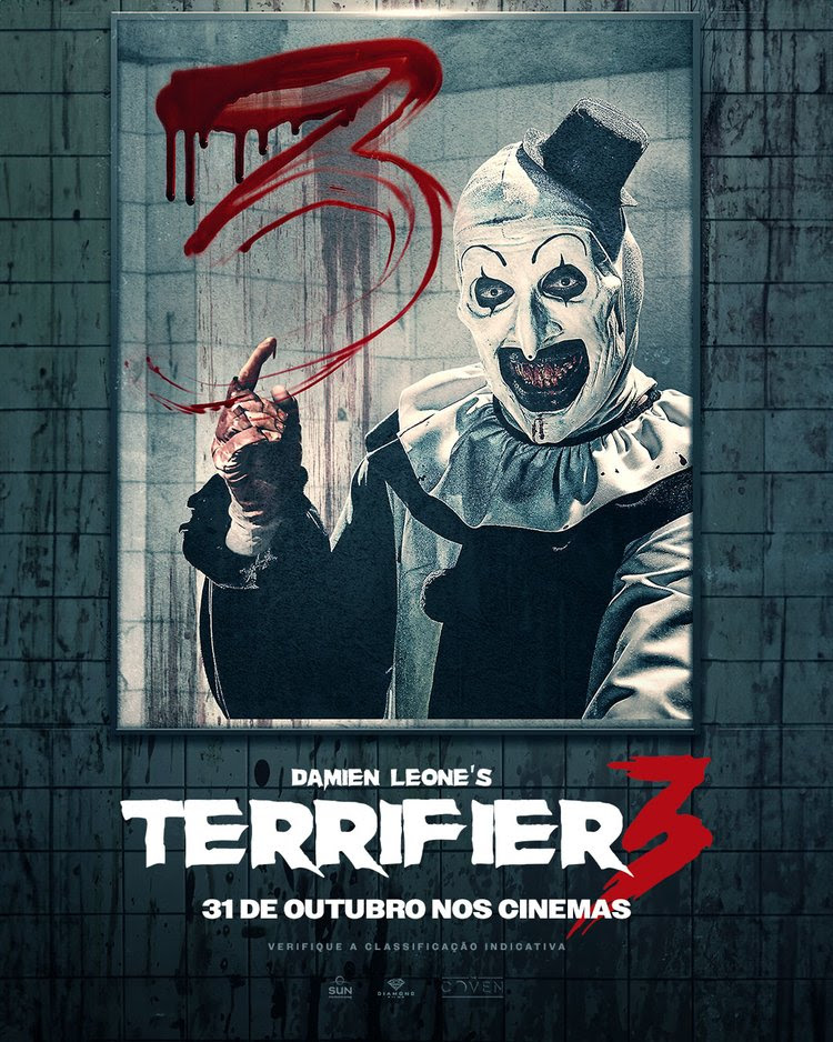 Veja o pôster de “Terrifier 3”, que promete ser o mais aterrorizante da franquia