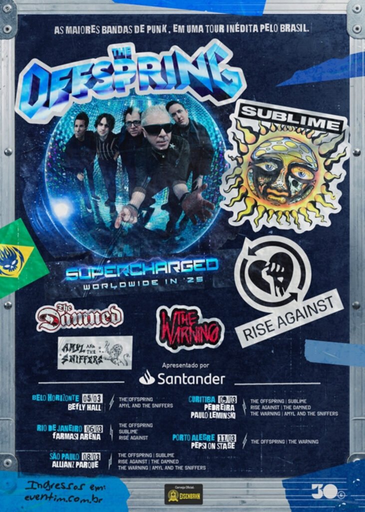 The Offspring vem ao Brasil para turnê com Sublime, Rise Against e mais nomes do punk rock | Foto: Reprodução