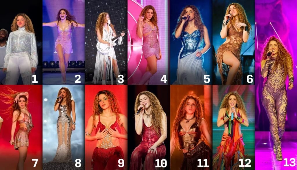 Confira os 13 looks usados por Shakira na turnê "Las Mujeres Ya No Lloran"