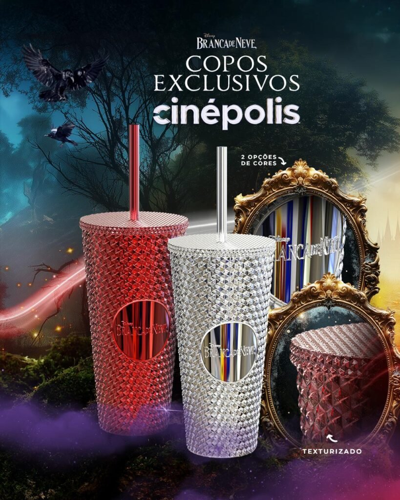 Cinépolis lança copos colecionáveis exclusivos de Branca de Neve