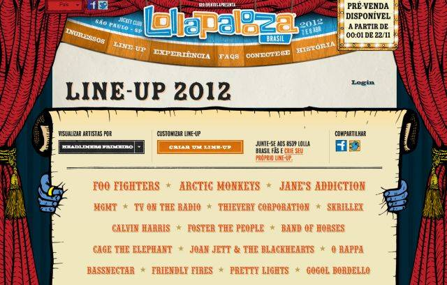 Relembre edições anteriores do Lollapalooza Brasil