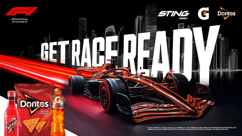 PepsiCo firma parceria global com a Fórmula 1 e leva Gatorade, Sting e Doritos para as pistas