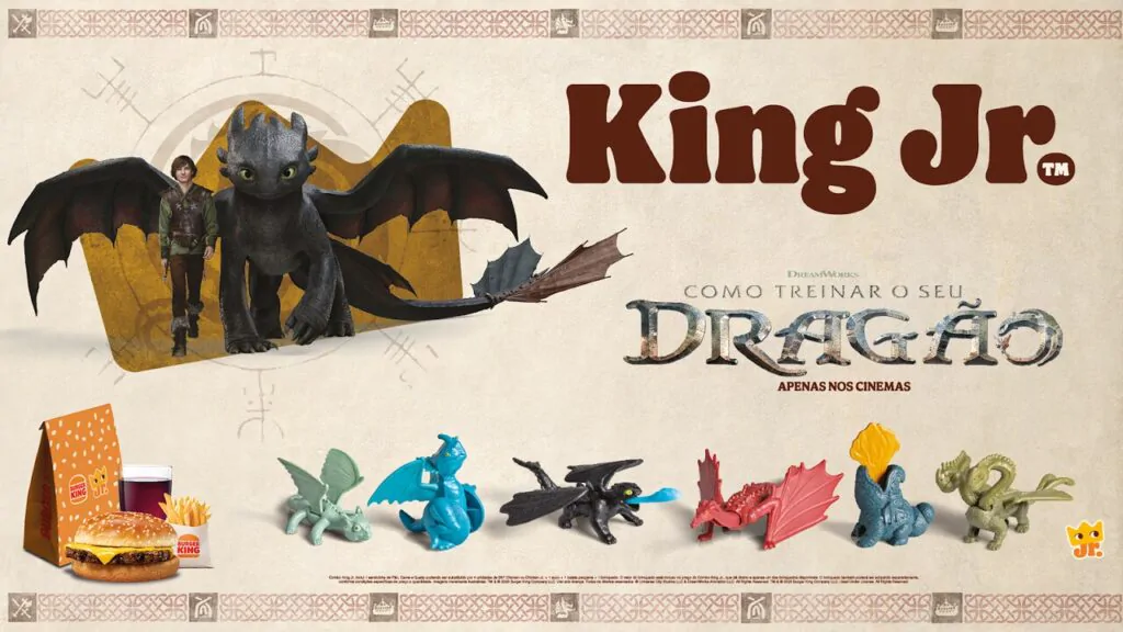 Burger King lança brinquedos de “Como Treinar o Seu Dragão” no Combo King Jr.