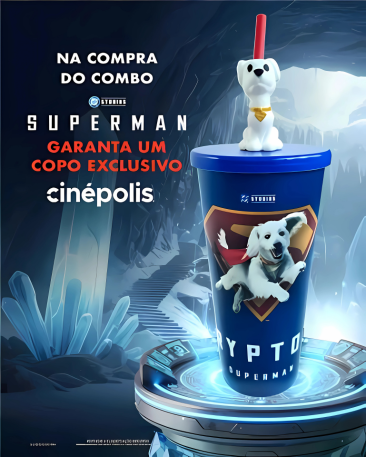 Cinépolis lança combo de “Superman” com copo do Krypto e bandana