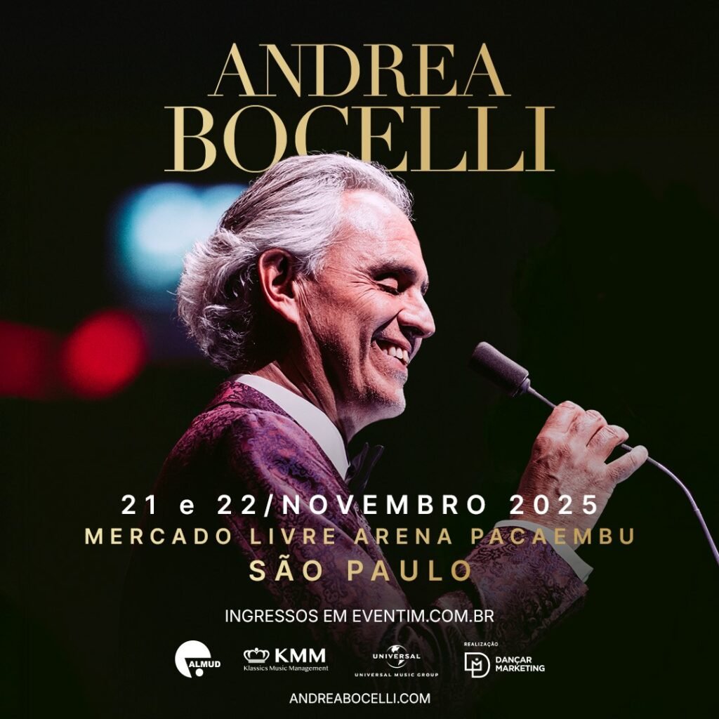 Andrea Bocelli anuncia dois shows no Brasil em novembro