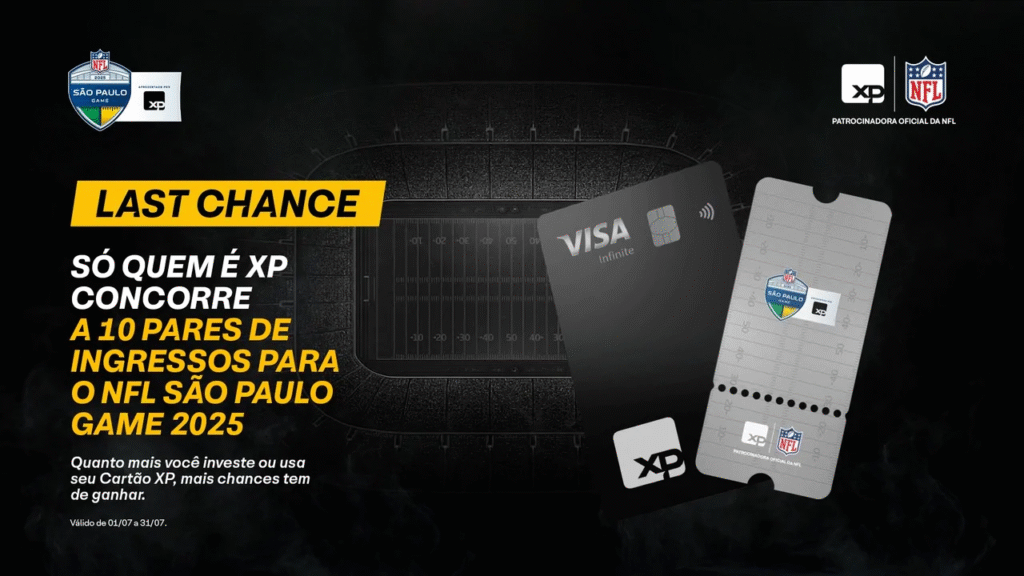 XP sorteia ingressos para NFL São Paulo Game 2025 em nova promoção