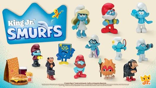 Burger King traz de volta coleção dos "Smurfs" no Combo King Jr.