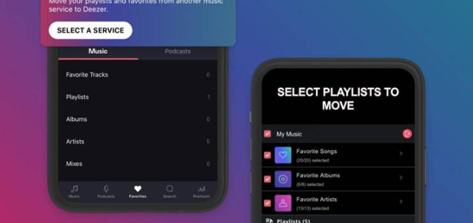 Playlists e músicas favoritas podem ser transferidas de outros streamings de áudio para a Deezer