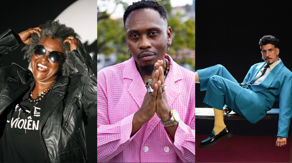 Da esquerda para a direita: Sandra de Sá (Lucas Santos de Carvalho), Rincon Sapiência (por Leandro Ambrosio) e Getúlio Abelha (por Luan Martins) | Line-up do Festival do Consumo Consciente
