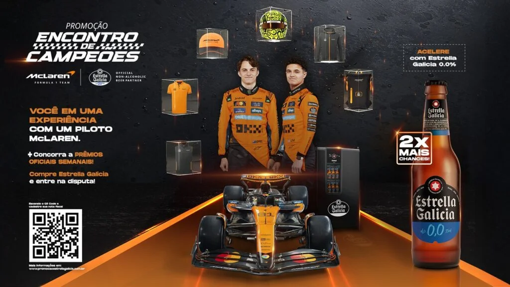 Estrella Galicia oferece encontro exclusivo com pilotos da McLaren em ação no Brasil
