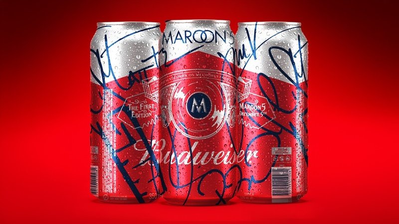 Estreia da Bud Live terá latas exclusivas da Budweiser com assinaturas do Maroon 5