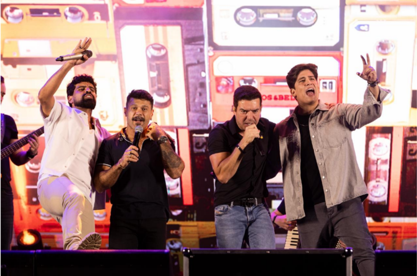 Marcos e Belutti convidam Matheus Henrique e Gabriel para participação em show no interior de São Paulo