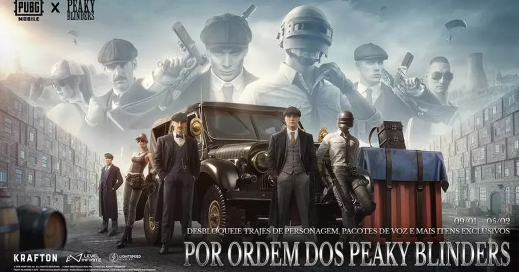 “Peaky Blinders” chega ao Pubg Mobile com skins e eventos especiais
