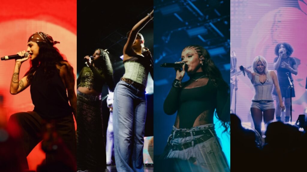 Festival SheRocks! estreia no Brasil e transforma o Dia da Mulher em palco de potência feminina na música | Foto: Reprodução/Instagram @sherocksfoundation | @ayumikranzini | @donaisaa_ | @rafaelaurbanin | @odocriacoes