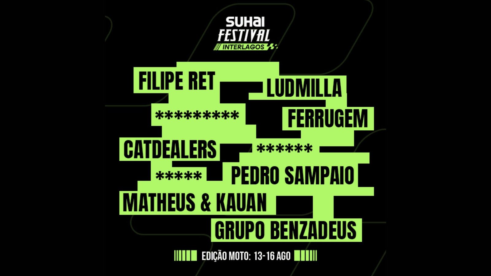 Suhai Festival Interlagos anuncia line-up com Ludmilla, Matuê e Péricles