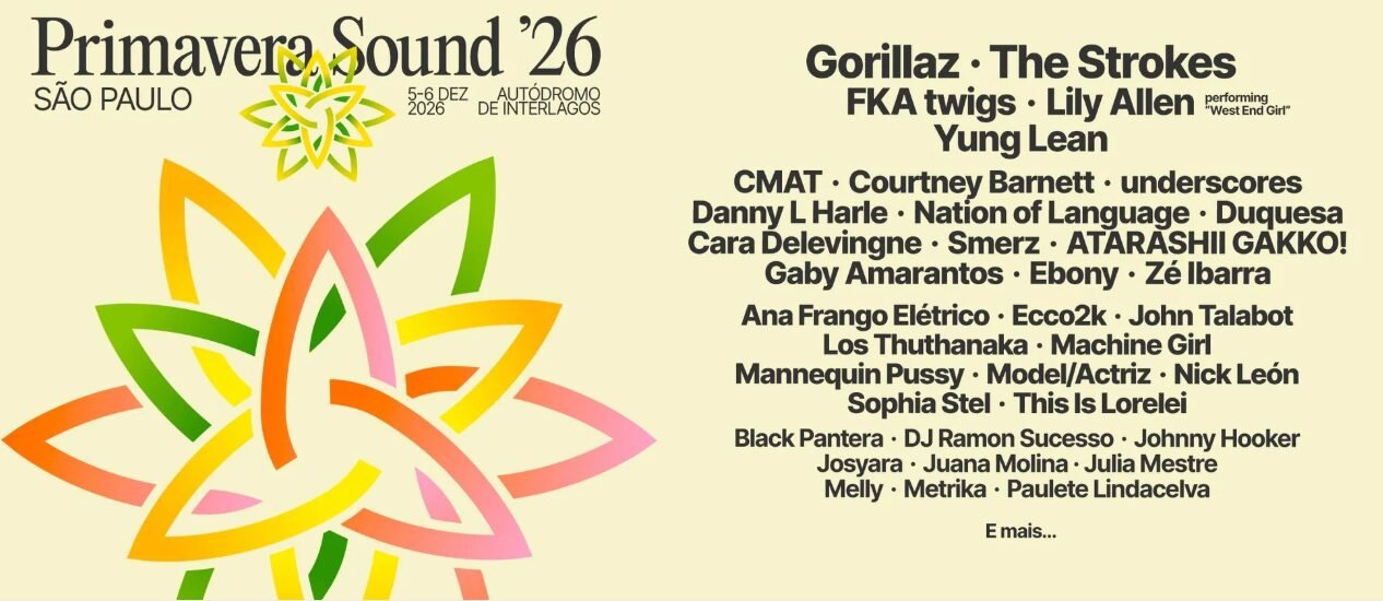 Primavera Sound São Paulo 2026 anuncia line-up com Gorillaz, FKA twigs e The Strokes