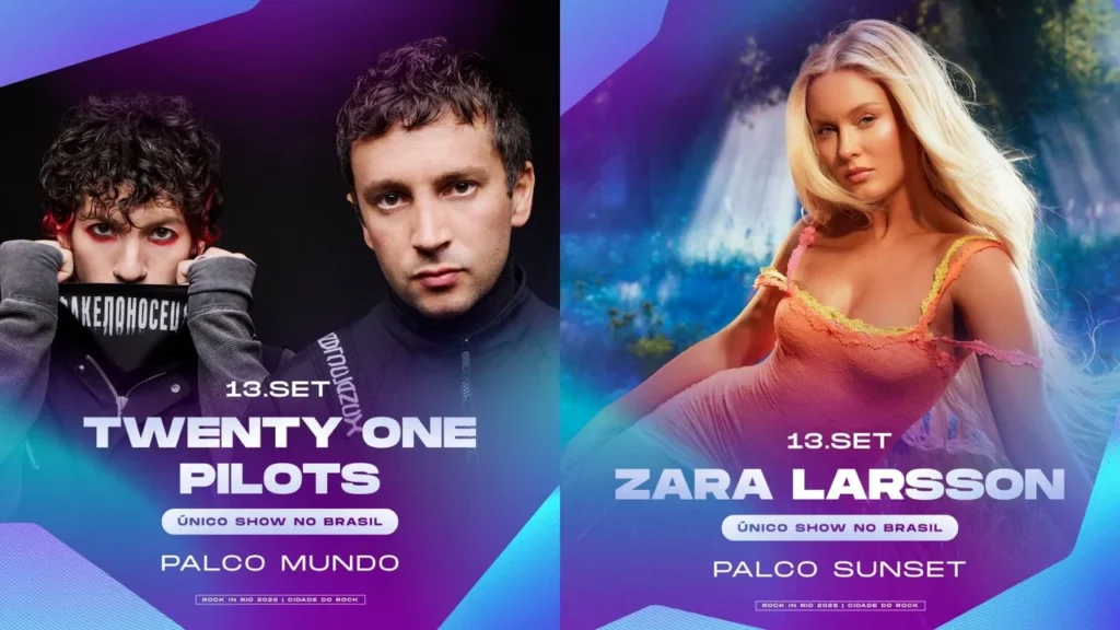 Rock in Rio 2026 anuncia Twenty One Pilots e Zara Larsson no line-up